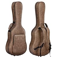 Vintage Hardshell Case: CAHAYA acoustic backpack soft padded hardshell guitar case is built for last. Foam shell, as well as plush lining and durable zippers, protect your beloved guitar from unexpected bumps. Featured vintage PU leather surface with...