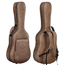 CAHAYA Etui Rigide pour Guitare Acoustique Rembourrage Epais d’env 2 cm avec 3 Poches et Coffret de Rangement à L… - Les Beatles, Paul McCartney, John Lennon, RIngo Starr, George Harrison