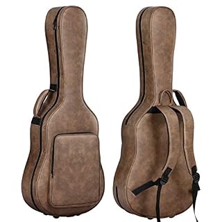 CAHAYA Etui Rigide pour Guitare Acoustique Rembourrage Epais d’env 2 cm avec 3 Poches et Coffret de Rangement à L… - Les Beatles, Paul McCartney, John Lennon, RIngo Starr, George Harrison