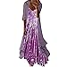 PMDKLSPQ Abito aderente da donna, estivo, vintage, floreale, senza maniche, 2 pezzi, da donna, in chiffon, da spiaggia, con cardigan, da donna, Lilla, XL