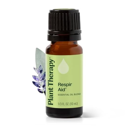 Plant Therapy Respir Aid Essential Oil Blend 10 mL (1/3 oz) Sinus, Airway and Congestion Clearing Synergy Blend 100% Pure, Undiluted, Natural Aromatherapy, Therapeutic Grade