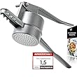 Thiru Spätzlepresse Lochdurchmesser ca. 3mm - Kartoffelpresse Rundloch mit Schaumlöffel & Auflagerasten - Ideal für Spätzle, Kartoffelpüree, Säfte - Made in Germany - inkl. E-Book mit 25 Rezepten