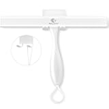 ROLIZOE Shower Squeegee for Glass Doors, 11 Inch Ergonomics Anti-Rust Silicone Squeegee with Stainless Steel Frame for Shower Glass Door, Mirrors, Tiles and Windows Cleaning, White