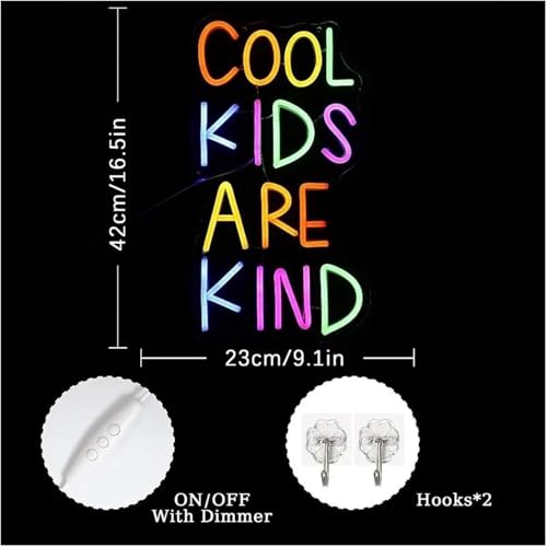 Enseigne lumineuse néon COOL KIDS ARE KIND idée cadeau chambre - 2