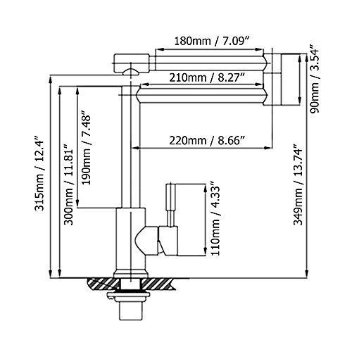 Jinyuze Stainless Steel Swing Arm Kitchen Faucet 1 Lever Deck Mount Retractable Pot Filler Kitchen Faucet,Brushed Nickel #TOP6