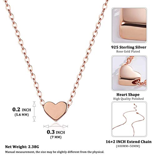 ChicSilver Delicate Heart/Crescent Moon/Star Necklace for Women 40+5cm(Extended) Rolo Chain 925 Sterling Silver/Gold/Rose Gold Plated Engravable Minimalist Jewelry(with Gift Box) - Image 6