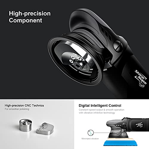 Shinemate Dual Action Polisher For Car Detailing 5 Inch, Corded Wax Random Orbital Polisher With 4 Polishing Pads, Variable Speed Polisher Buffer #TOP3