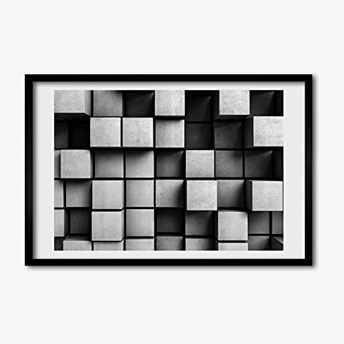 Cadre photo 60x40 cm Tulup avec affiche art abstrait moderne en bois MDF pour décoration murale
