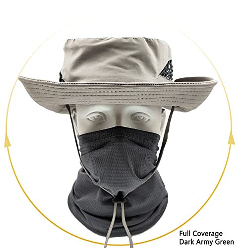Chapéus de pesca para homens com polainas de pescoço refrescantes conjunto de aba larga boonie chapé