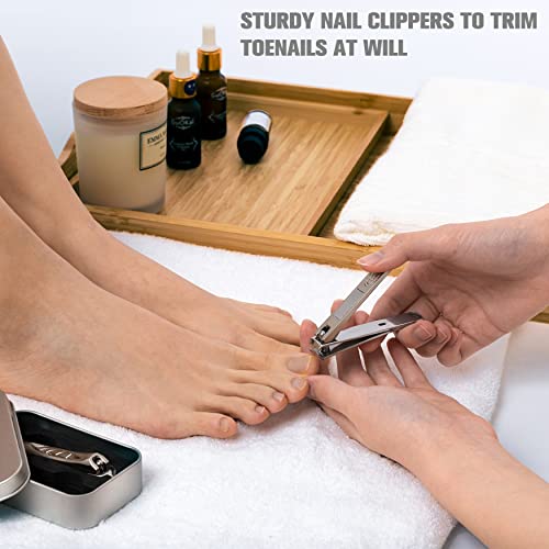 Feryes Nail Clippers Set With Build-In Nail File, 2 Pack Professional Sharp Fingernail Clipper And Durable Toenail Clipper With Case,(Curve & Slant) (Champagne)… #TOP3