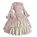 Masrin Prinzessin Kleid Damen Mittelalterliches gotisches Hofkleid Retro Cosplay Kostüm Langärmliges Ballkleid mit eckigem Kragen und Schleife Plissiertes Kleid Cocktailkleid Elegantes Abendkleid