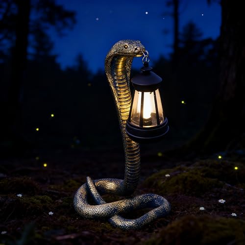 Statue de jardin serpent solaire pour animer vos soirées sur la terrasse et la pelouse