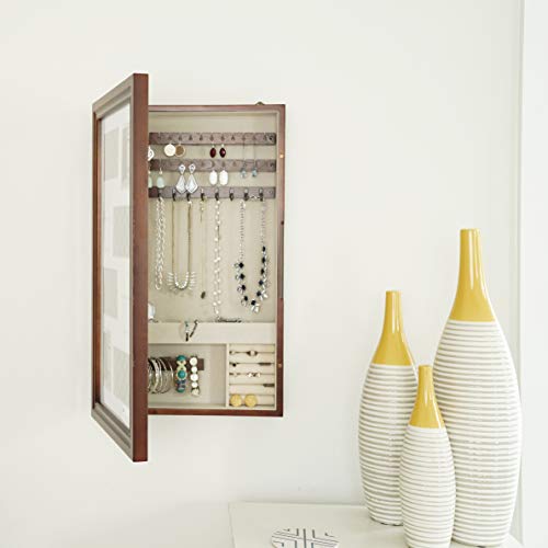 Hives and Honey Photo Collage Frame Jewelry Storage Organizer, Walnut