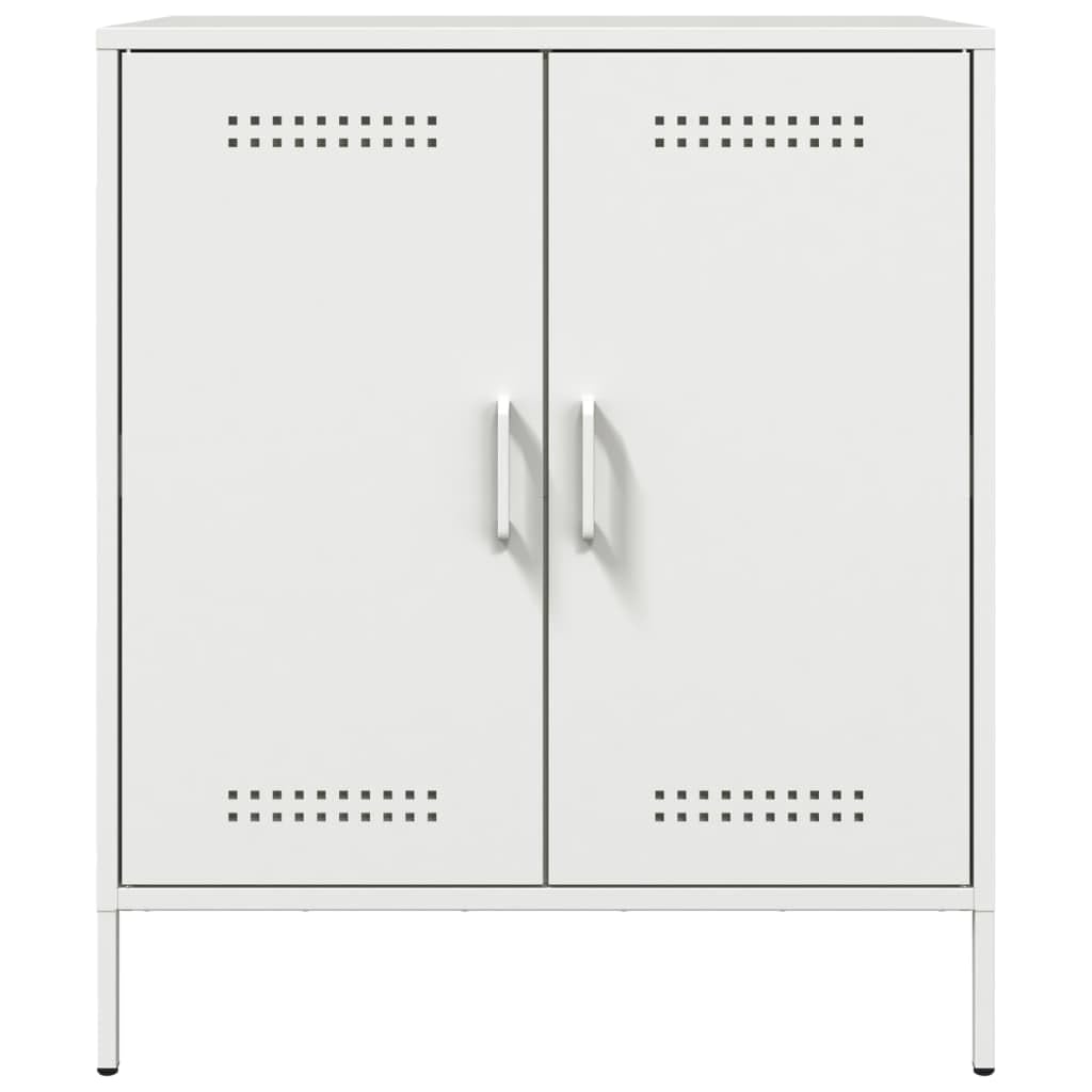 vidaXL Aparador de Acero Blanco 68x39x79 cm