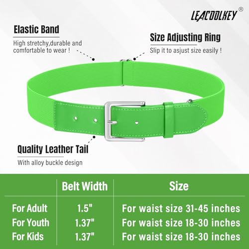 Image of LEACOOLKEY Baseball Belt and Socks Combo Set Adjustable Softball Socks and Elastic Belt for Youth and Adult