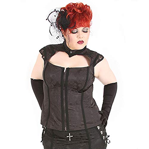 Top victorien noble noir en taille unique extensible pour femme style gothique chic