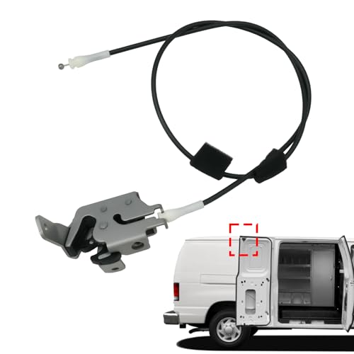 Blycorul Side Door Latch with Cable Compatible with 1992-2014 Ford E150 E250 E350 Econoline Van | Replaces AC2Z-15264A26-B | Right Rear Door Upper Latch
