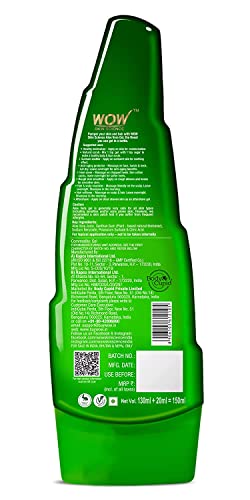 Image of WOW Skin Science 99% Pure Aloe Vera Gel for Face, Skin & Hair - 150ml For Both Men and Women & WOW Skin Science Ubtan Cleansing Face Wash 100 ml