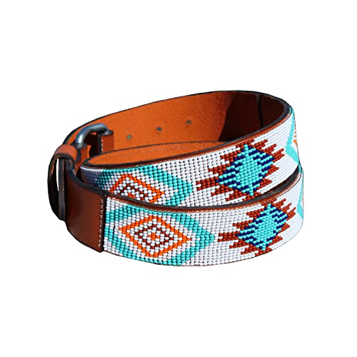 Sambboho- Handmade Aztec Women's Full Grain Leather Hand stitched Belt - Versatile & Durable Belts for any Occasion