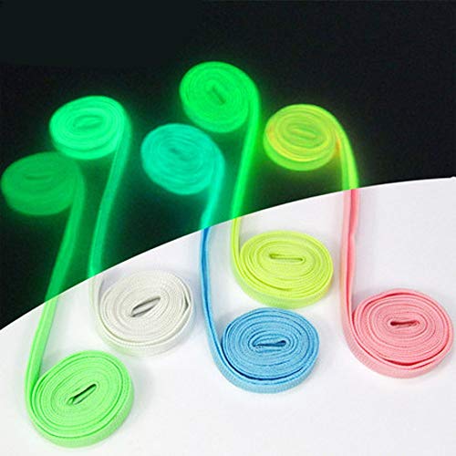 5 Pair Luminous Flat Shoelaces Colorful Fluorescent Light Up Sport Shoelaces Adults Kids Christmas Day Party