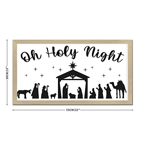Cadre vintage Bébé Jésus de décoration murale rustique en bois - 3