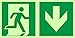 Anro segnali di uscita di emergenza | Freccia rivolta verso il basso | Si illuminano al buio e Autoadesivo | Segno di sicurezza e avvertenza PVC | 150 x 300 mm
