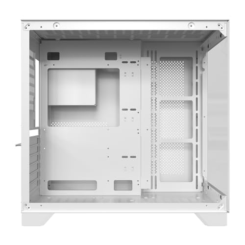 Image of Dynamite XL PRO Mid-Tower Computer Case /Gaming Cabinet (7 Infinity Argb Fans) | Support EATX,ATX, Micro-ATX, Mini-ITX | Pre-Installed 3 Side Fans,1 Rear Fan & 3 Bottom Fans (White)