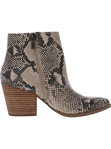 Sun + Stone Womens Eryn Snake Print Block Heel Boot Ivory 8.5 Medium (B,M)2