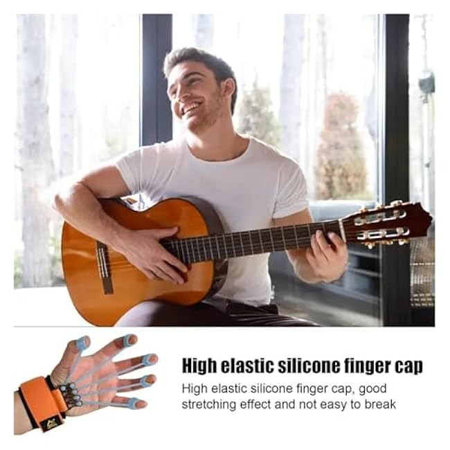 Finger Strength Trainer 5 Pieces Elastic Silicone Finger Exerciser and Hand Strengthener Finger Extender Hand Grip Strengthener