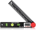 XUNTOP 7 Inch Digital Angle Finder ±0.5°Accuracy 0-360°LCD Digital Protractor with Bubble Levels Angle Measuring Tool Digital Display Angle Ruler for Carpenters, Woodworkers, Fabricators