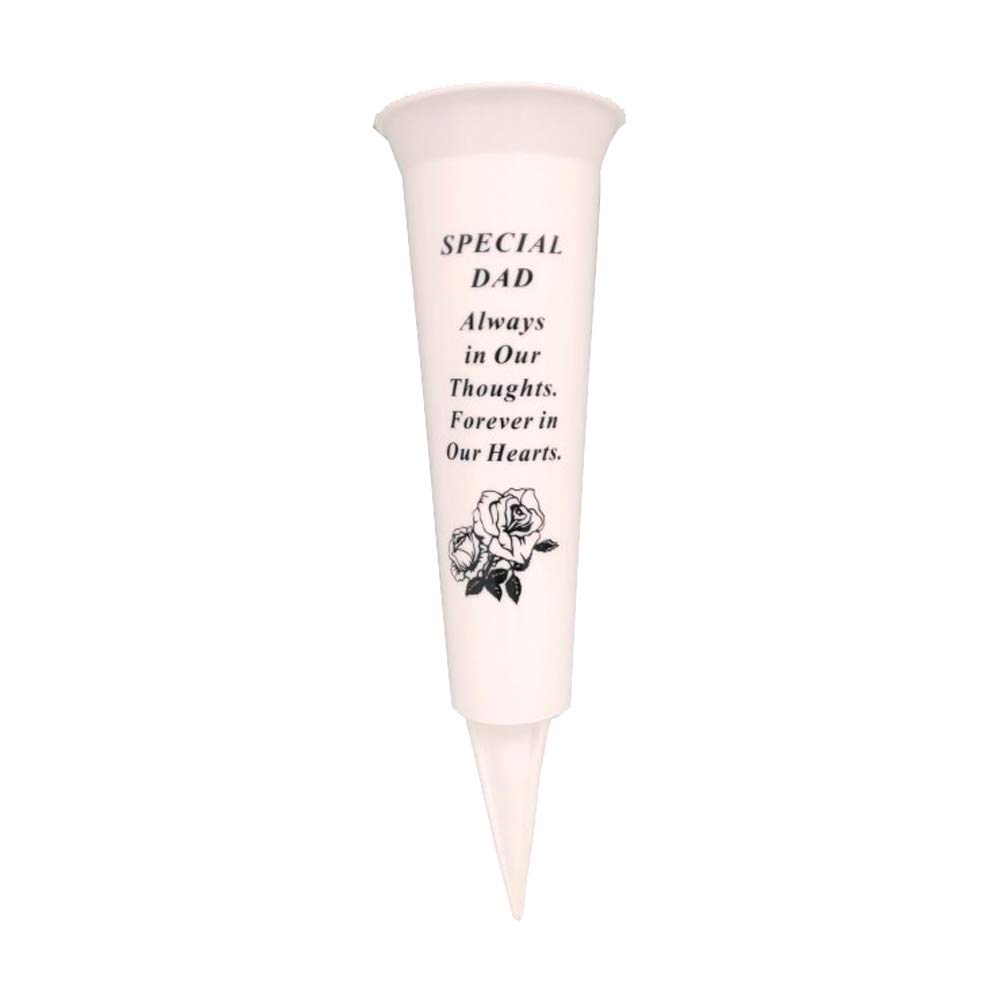 Onlinestreet Special Dad Graveside Memorial Vases/Flower Holders Ornament, Engraved With A Funeral Verse | A Personalised Plastic Spike Grave Decoration Ornament For Your Loved Ones (Special Dad)
