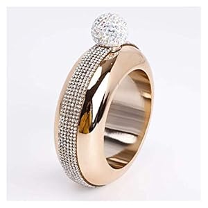 Roestvrijstalen band armband draagbare heupfles 3.5oz ronde dames armband witte acetabulaire fles, stijlvol en mooi, geschikt voor bar vakantie geschenken (rose goud)