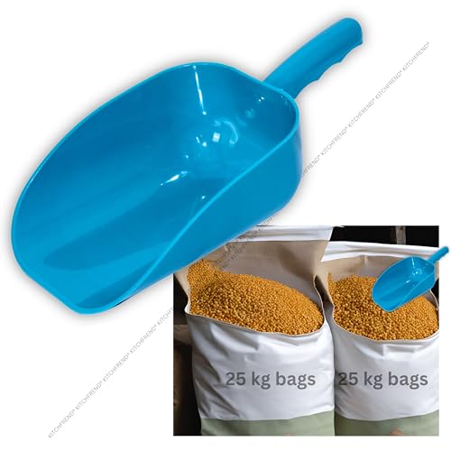 Image of 1kg Capacity Plastic Scoop for Grains, Pet Food, Flour, Spices, Powders, Chemical Use | Heavy-Duty Multipurpose Scooper for Shopkeepers, Manufacturers & Home Use- Green