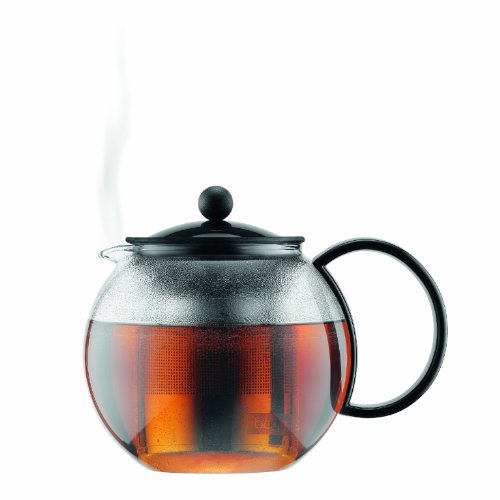 Bodum 34oz Assam Glass Tea Press with Stainless Steel Filter, Black Plastic Lid by Bodum - Image 5