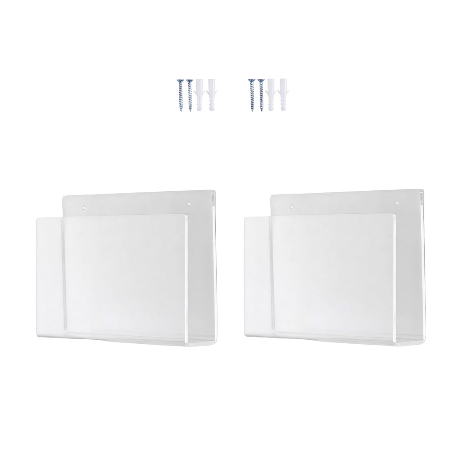 Zyouqi Two Pack Sturdy Acrylic Magazine Wall Mount With Open Designs For Quick Retrieval And Storage Magazine Wall Rack