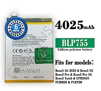 Image of Original BLP755 Battery for Oppo Reno 3 Pro CPH2035, CPH2037, CPH2036 Battery with 6 Month Warranty**(E225)