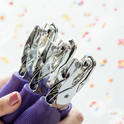 MAHITOI 3-PC Hole Punches, Star, Heart, Circle Shapes for Scrapbooking, Arts & Crafts Projects, Punchers with Soft Grip. 3-PK Includes a 3/16” Sized Star, ¼” Sized Circle and 3/16” Sized Heart - Thumbnail 6