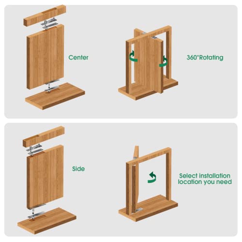 Theelves Pivot Hinge,Stainless Steel Hidden Door Hinges,360 Degree Rotation Hinges For Wooden Door Heavy Duty,Hidden Hinges For Murphy Door With 2 Set Of Screws #TOP1