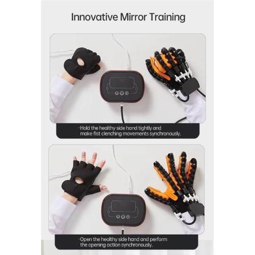 Image of Robotic rehabilitation Glove Finger Training for Finger Paralysis Patients Right & Left Hand Both Hand | One Pair (Orange, Medium)