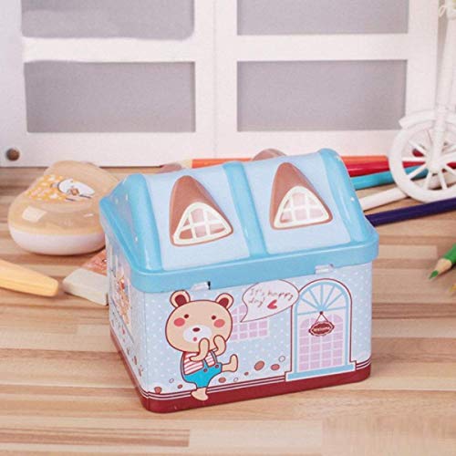Image of Kids Lockable Piggy Bank Coin Box with Key | Cute House Shape Money Saving Box for Children | Cartoon & Space Design Cash Coin Bank | Educational Savings Toy Gift for Boys & Girls