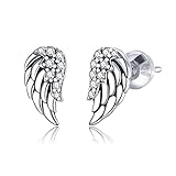 Annmors 925 Sterling Silver Bee and Rainbow Colored Enamel Heart Shaped Cloud Earrings...