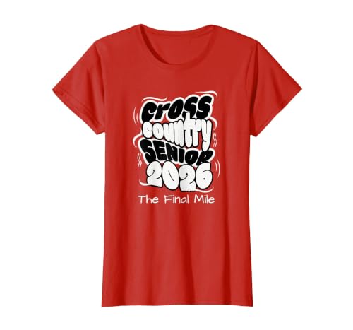 Cross Country Senior 2026 T-Shirt, Women, Red, Medium