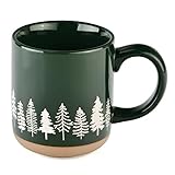 Sweet Water Decor White Pine Trees Coffee Mug, 14oz Stoneware Christmas Mug, Dishwasher & Microwave Safe, Large Holiday Winter Cup for Coffee, Tea & Hot Chocolate, Stocking Stuffer Gifts for Women