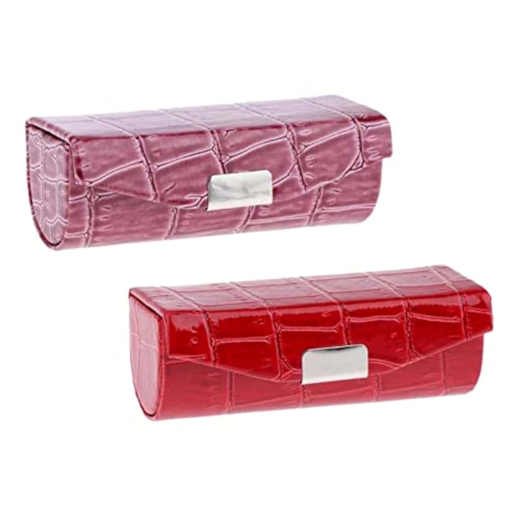 Women's PU Leather Lipstick Case with Mirror, 2 Colors