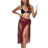 K-Elewon Crochet Sarong Swimsuit Coverup for Women Bathing Suit Cover ups Sexy Bikini Scarf Bathing