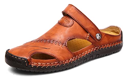Honeystore Men's Leather Hollow Athletic Sandals...
