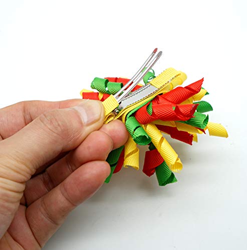 30Pcs Halloween Christmas Festival Hair Accessories For Girls Grosgrain Ribbon Curly Spiral Swirl Bows Alligator Clips For Baby Girls Toddlers Kids Children #TOP3