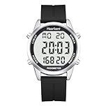 Hearkent Men's Pedometer Watch, Step Counter, Calorie & Distance Tracker, 30m Waterproof, Alarm & Countdown Timer, No App/No Charging Needed, Large Digital Display, Seniors Elderly Men (Black)