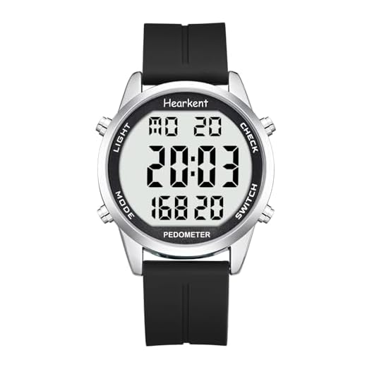 Hearkent Podometro Reloj para Caminar para Senior Sin Bluetooth No Requiere App con Contador de Pasos Calorias y Numeros LCD Grandes (Negro)