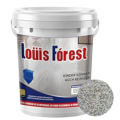 Epoxy Colored Sand Floor Paint, Louis Forest Epoxy Floor Paint, Self-leveling High-Gloss Marble Effect Coating, 6 Gal/150 Square Feet (150 square feet,Colourful)